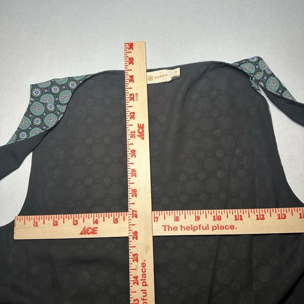 Tory Burch Dress Womens 2‎ Ruffle Green Batik Medallion Cottegecore Flowy Wrap
